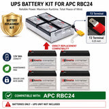 Apc Rbc24 Replacement Battery Cartridge 4 X 12v 9ah Backup Battery UPS Batteries CB Range