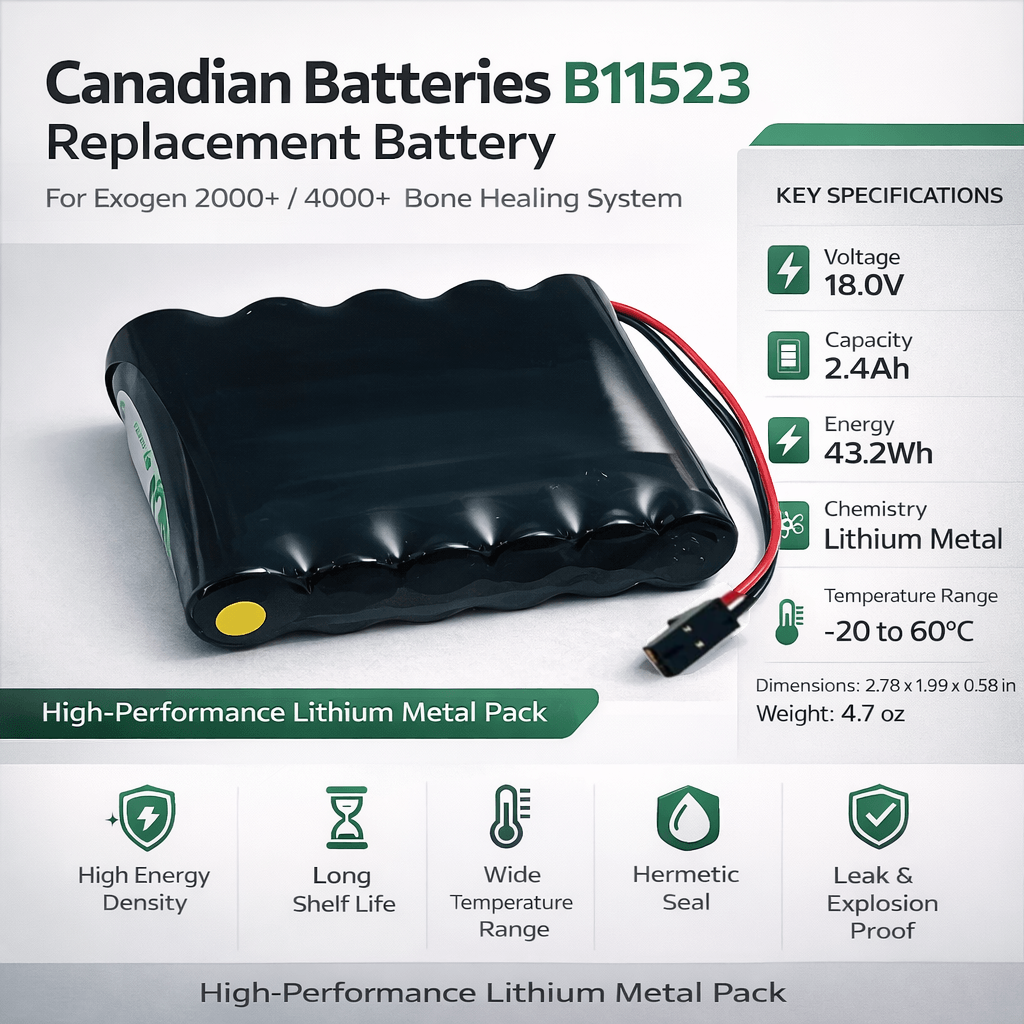 Exogen 4000+ 2000+ 81001906 81025147 91025147 18v 2400mah Lithium Bone Healing System Other Batteries BB Generic