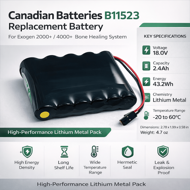 Exogen 4000+ 2000+ 81001906 81025147 91025147 18v 2400mah Lithium Bone Healing System Other Batteries BB Generic