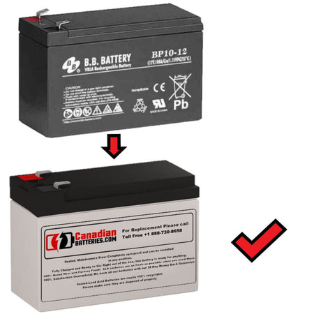 12V, 10Ah, replacement battery for Bb Bp10-12 with F2 terminals Sealed Lead Acid CB Generic