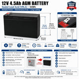 12V 4.5Ah AGM Battery Replacement for BB HR4.2-12FR & Now discontinued Panasonic Models Sealed Lead Acid (Special) CB Generic