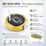 Button Battery - Br-1632-1hf, Br-1632/1hf, Br1632-1hf 3v, 120 Mah - 0.36wh Coin Cell Batteries Panasonic
