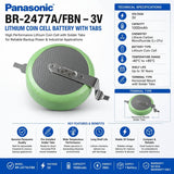 Panasonic BR-2477A/FBN 3V Lithium Coin Cell Battery with Tabs 1000mAh Coin Cell Batteries Panasonic