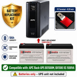 APC BX1500M, BX1500 XS RBC123 UPS Battery Kit 12V 9Ah UPS Batteries CB Range