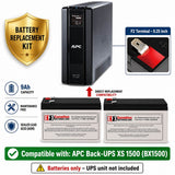 APC BX1500M, BX1500 XS RBC123 UPS Battery Kit 12V 9Ah UPS Batteries CB Range