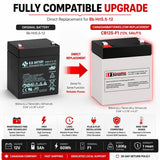 12V, 5Ah, replacement battery for Bb Hrl5.5-12 with F1 terminals Sealed Lead Acid CB Generic