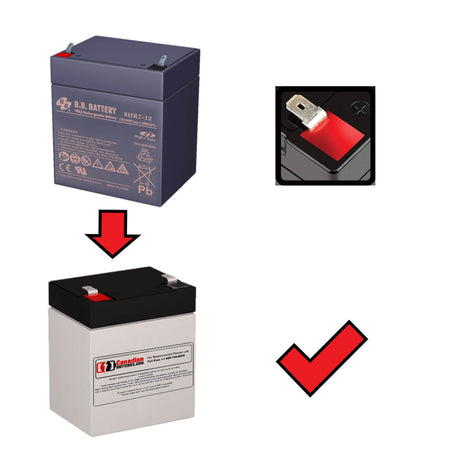 12V, 5Ah, replacement battery for Bb Shr7-12 with F2 terminals Sealed Lead Acid CB Generic