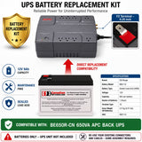 APC BE650R-CN UPS Battery Replacement 12V 9Ah AGM 1 Pack UPS Batteries CB Range
