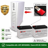 APC BR1500RS 1500VA Back-UPS RS Battery Replacement (RBC123) – 12V 9Ah 2 Pack UPS Batteries CB Range
