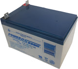 Briggs and Statton, 7600188YP, CTN12-12NB, 12 Volt 12Ah, Nut & Bolt style battery Sealed Lead Acid Power-Sonic