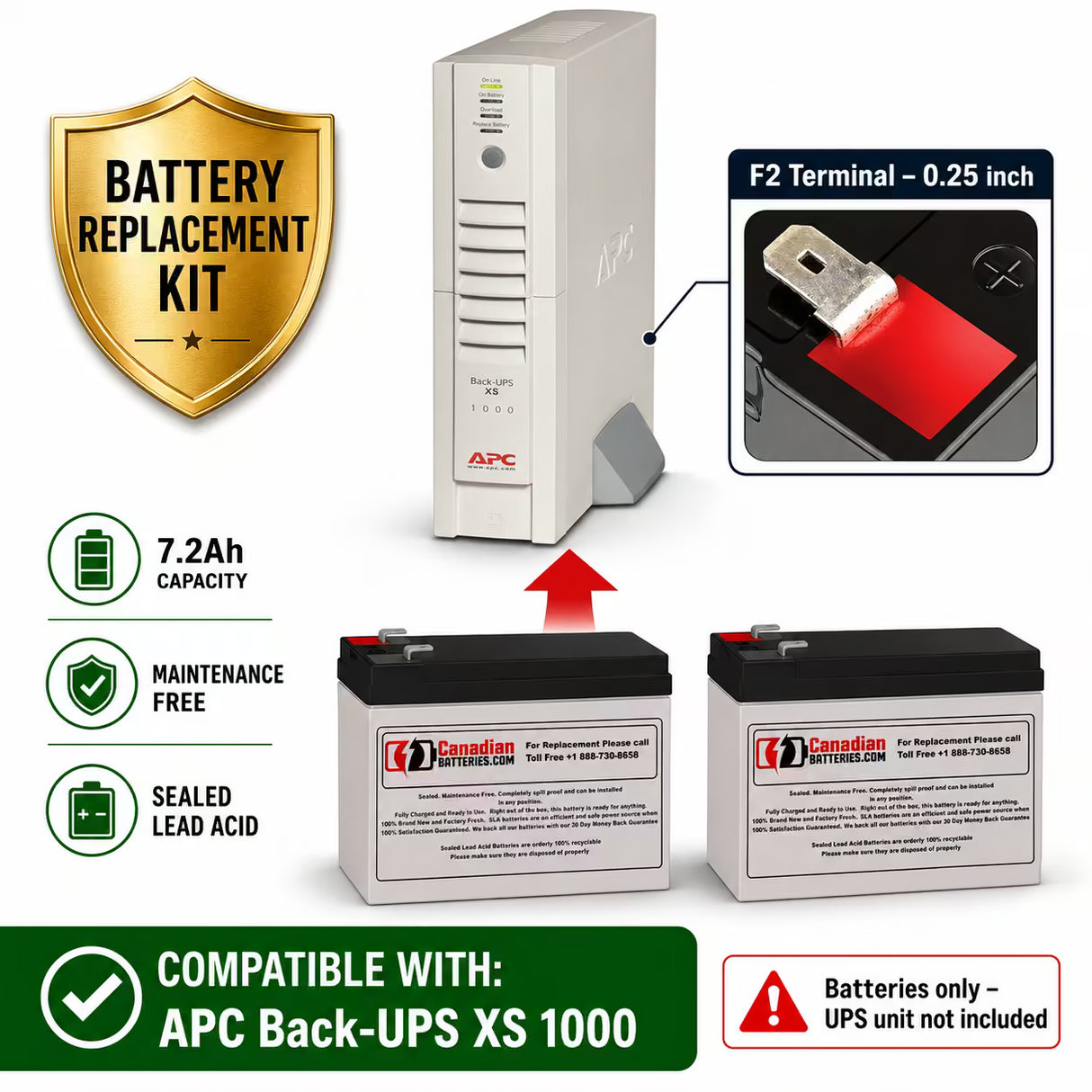 BX1000 XS APC UPS Battery 2 Pack 12V 9Ah AGM Batteries UPS Batteries CB Range