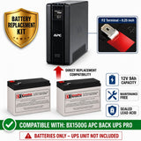 APC BX1500G Back-UPS Pro Battery Replacement RBC123 – 12V 9Ah AGM (2 Pack) UPS Batteries CB Range