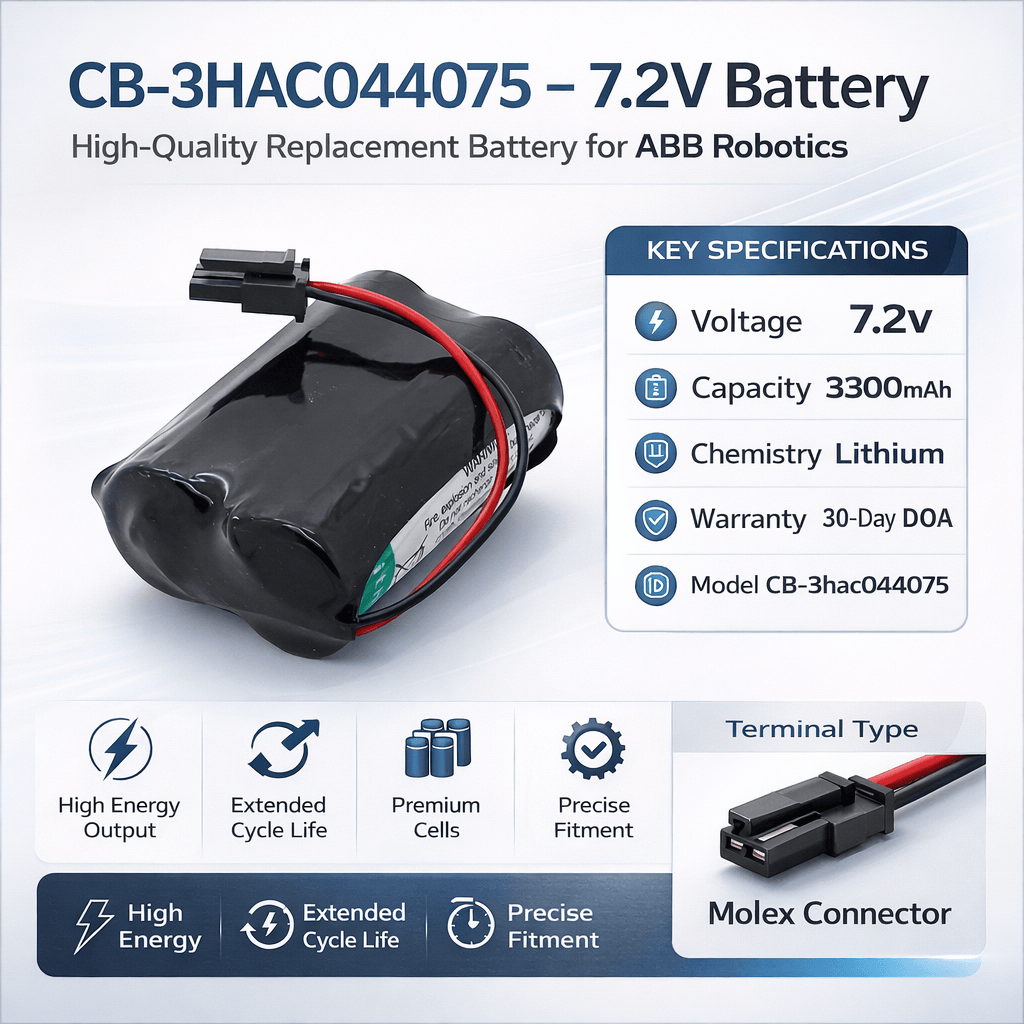 Robotics Battery For Abb Robots 3hac044075 7.2v, 3300mah Robotics Battery BB Generic