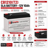 CB1210(T2) SLA Battery – 12V 10Ah AGM Maintenance-Free Power Source Sealed Lead Acid CB Generic