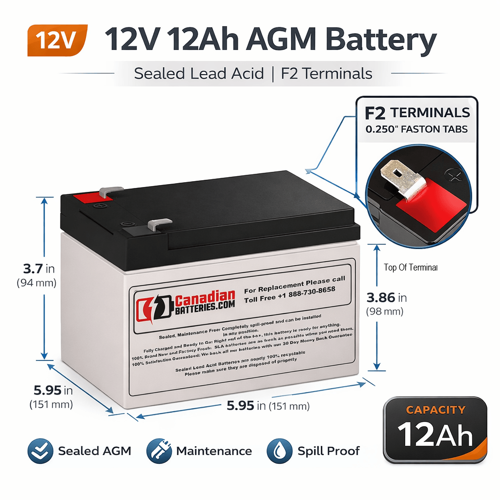 APC Smart-UPS C1500, SMC1500-2u 1500va Apc Replacement, 2 x 12V 12Ah UPS Batteries CB Range