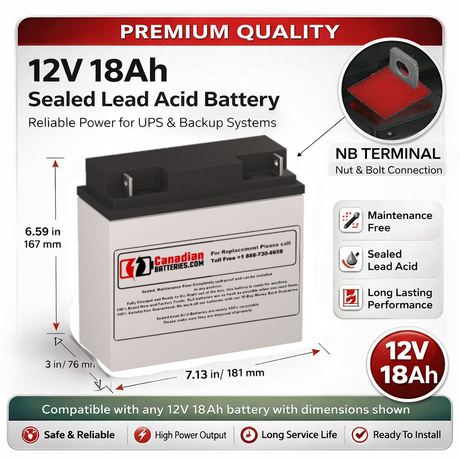 Battery for APC SUA1500 1500VA Smart UPS RBC7 Replacement Kit – 12V 18Ah AGM Batteries UPS Batteries CB Range