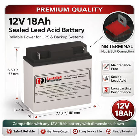 APC SU3000RMT5U UPS Battery Replacement RBC11 4 x 12V 18Ah UPS Batteries CB Range