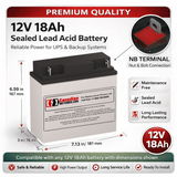 12 Volt 18 Amp Hour Sealed Lead Acid Battery Sealed Lead Acid CB Generic