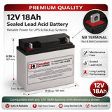 Batteries For SUA5000RMT5U, APC Smart-UPS 5000VA 208V Rackmount/Tower UPS, 8 X 12v, 18ah UPS Batteries CB Range