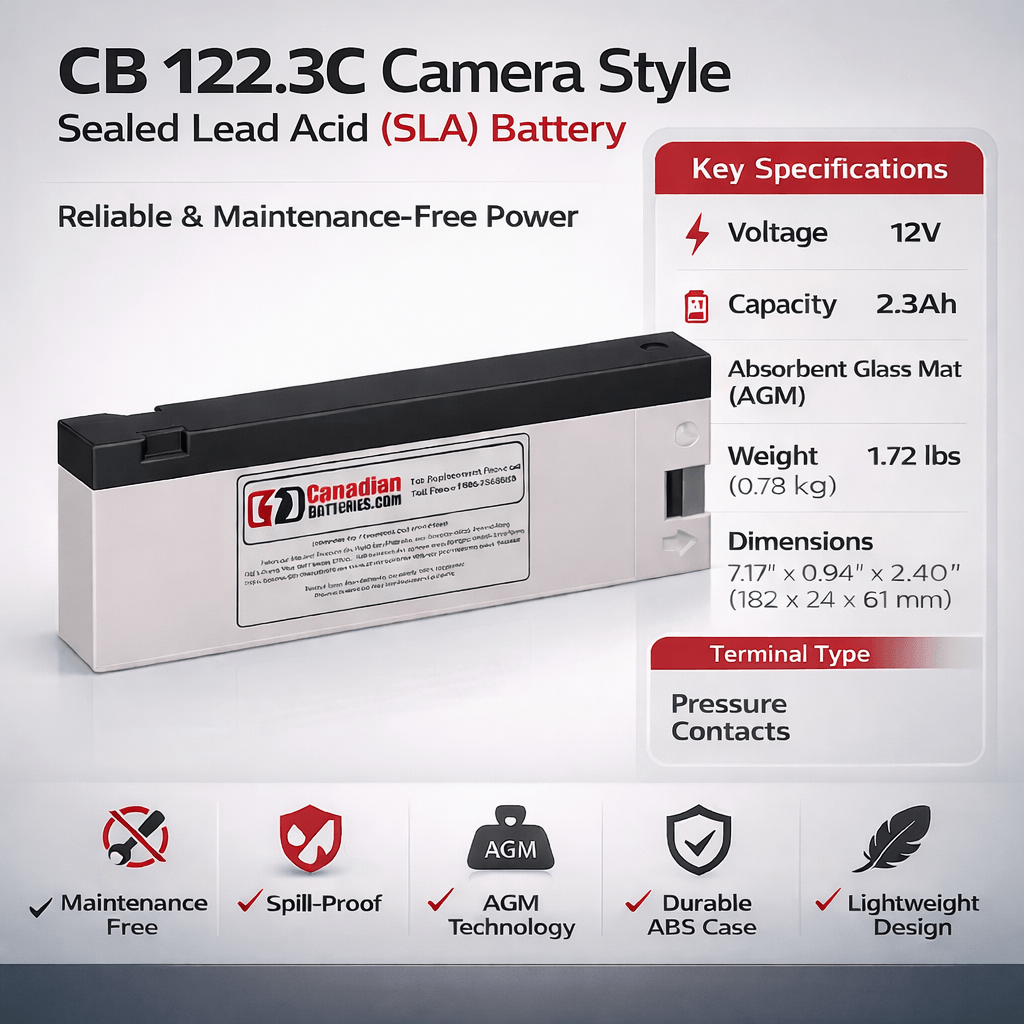 12 Volt 2.3 Amp Hour Sealed Lead Acid Battery Sealed Lead Acid (Special) BB Generic