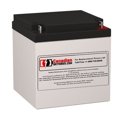 12V, 26Ah, replacement battery for Sec 12-mp-26-a with F3 - Nut & Bolt terminals Sealed Lead Acid CB Generic