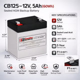 XNB SN12004.5 Replacement Battery 12V 4.5Ah AGM F1 60Wh Sealed Lead Acid CB Generic