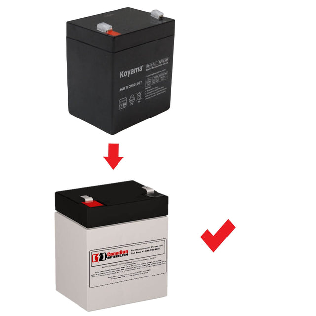 12V, 4Ah, replacement battery for Koyama Np4-12 with F2 terminals Sealed Lead Acid CB Generic