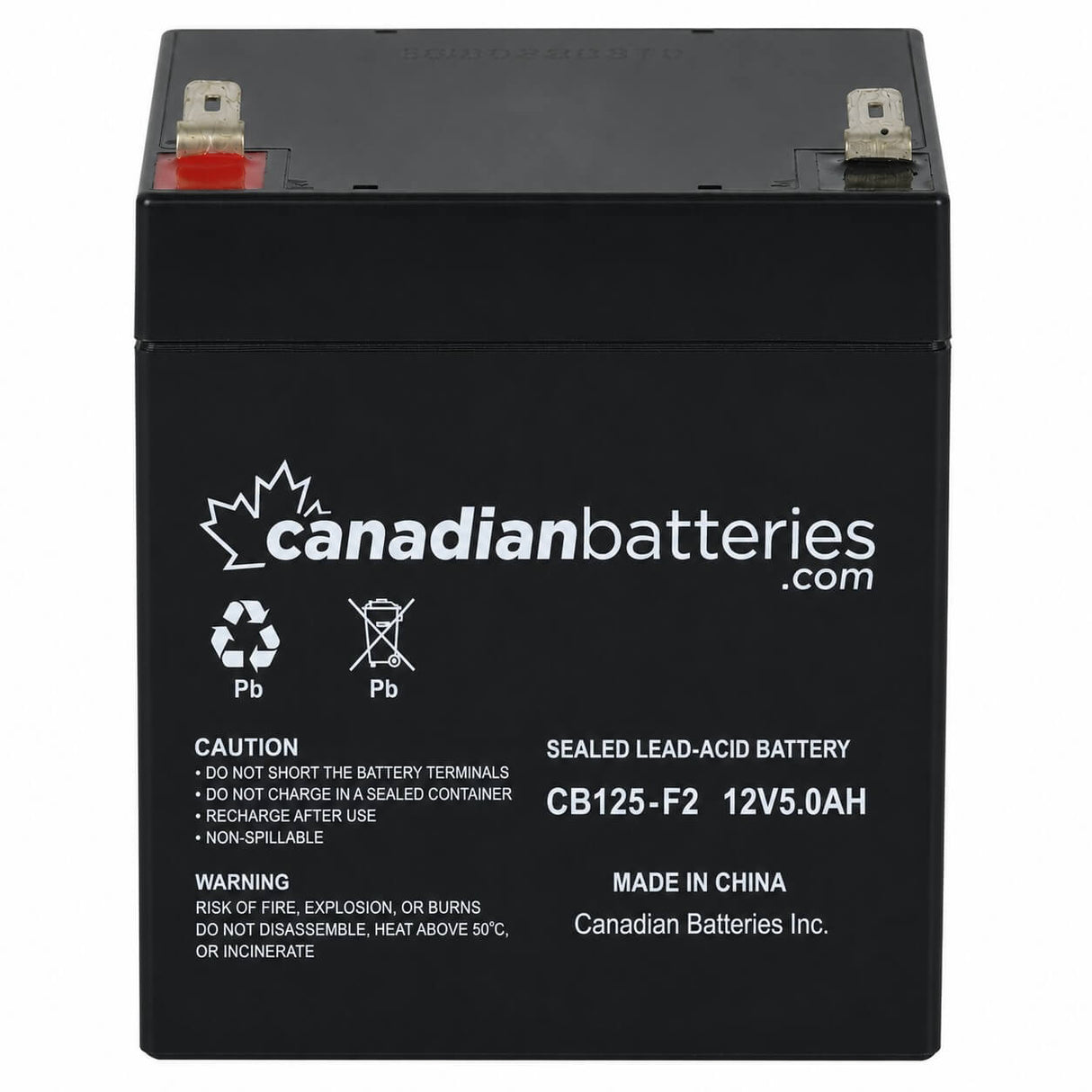 12V, 5Ah, replacement battery for Tcs Sl12-5 with F2 terminals Sealed Lead Acid CB Generic