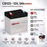 APC SMX3000RMHV2UNC UPS Battery Replacement Kit RBC117 – 10 x 12V 5Ah AGM UPS Batteries CB Range