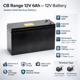 Battery For CyberPower 750VA SL750U UPS, 1 X 12v, 6ah - 750VA / 375W UPS Batteries CB Range