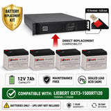 UPS Batteries For Liebert Gxt3-1500rt120 - 1500va/1350w UPS, 4 X 12v, 7ah - 84wh UPS Batteries CB Range