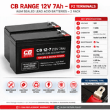 Batteries For Cyberpower Pr750lcd UPS, 2 X 12v, 7ah - 84wh UPS Batteries CB Range