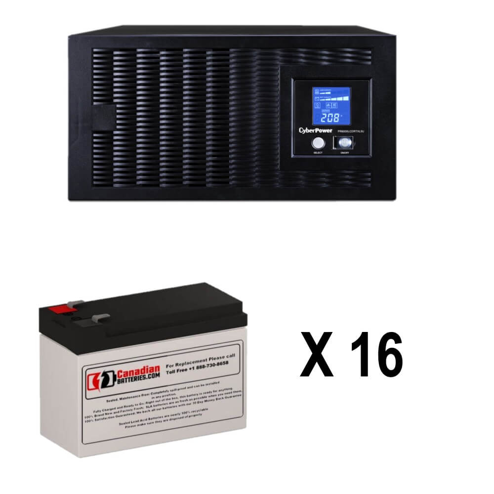 Batteries For Cyberpower Pr6000lcdrtxl5u UPS, 16 X 12v, 9ah - 6000 VA, 4500 W UPS Batteries CB Range
