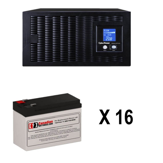 Batteries For Cyberpower Pr6000lcdrtxl5u UPS, 16 X 12v, 9ah - 6000 VA, 4500 W UPS Batteries CB Range