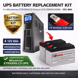 Minuteman ETR1000LCD UPS Battery 12V 9Ah 2-Pack UPS Batteries CB Range