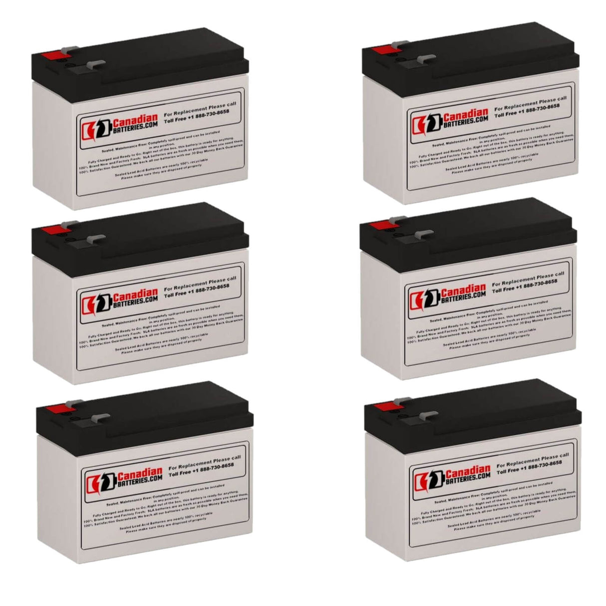 Dell 1920W JNK3P UPS Battery Replacement Kit 12V 9Ah AGM 6 Pack UPS Batteries CB Range