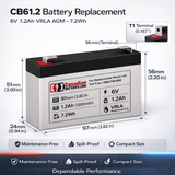 6 Volt 1.2 Amp Hour Sealed Lead Acid Battery Sealed Lead Acid CB Generic