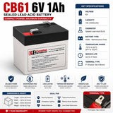 6 Volt 1 Amp Hour Sealed Lead Acid Battery Sealed Lead Acid CB Generic