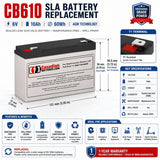 6 Volt 10 Amp Hour Sealed Lead Acid Battery Sealed Lead Acid CB Generic