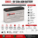 6 Volt 12 Amp Hour Sealed Lead Acid Battery Sealed Lead Acid BB Generic