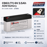 6 Volt 3.5 Amp Hour Sealed Lead Acid Battery Sealed Lead Acid (Special) BB Generic