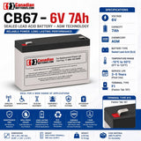 6 Volt 7 Amp Hour Sealed Lead Acid Battery Sealed Lead Acid CB Generic