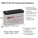 Vcell 6vc7.2 Replacement Battery 6V 7.2Ah AGM F1 Sealed Lead Acid CB Generic