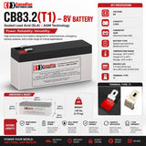 CB83.2(T1) 8V 3.2Ah AGM Sealed Lead Acid Replacement Battery Sealed Lead Acid (Special) CB Generic