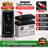 UPS Batteries For Cyberpower CP1350AVRLCD3 UPS, 2 X 12v, 9ah - 108wh UPS Batteries CB Range