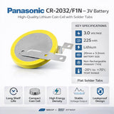 Button Battery - Cr-2032/f1n, P668, P668-nd 3v, 225 Mah - 0.675wh Coin Cell Batteries Panasonic