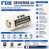 Battery Model Sanyo / Fdk Cr14250se, 1755-bat, Cr1/2aa, Cr14250, Cr14250set 3v, 850 Mah - 2.55wh Other Sanyo / FDK Bare Cell