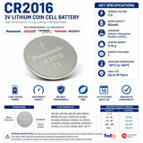 Cr2016 3 Volt Lithium Battery Replacement Coin Cell Batteries Panasonic