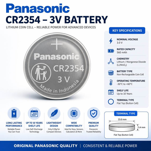 CR2354 Battery 3V Lithium Coin Cell 560mAh Panasonic Replacement Coin Cell Batteries Panasonic