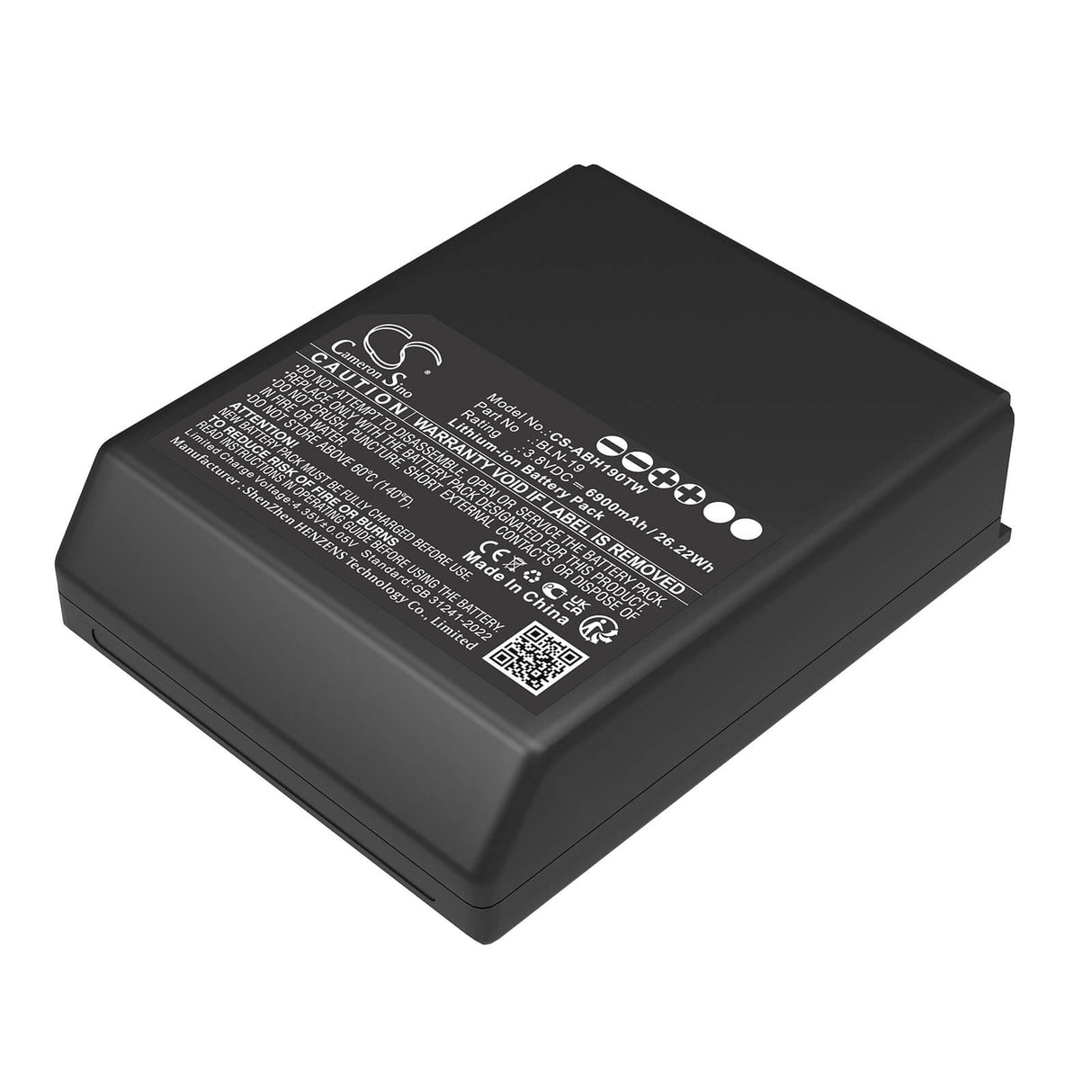 3.8V, Li-ion, 6900mAh, Two-Way Radio battery fits Airbus, BLN-19, 26.22Wh Two-Way Radio Cameron Sino Technology Limited
